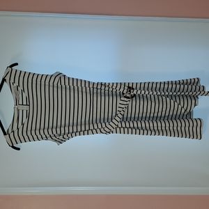 Striped Faux Wrap Dress